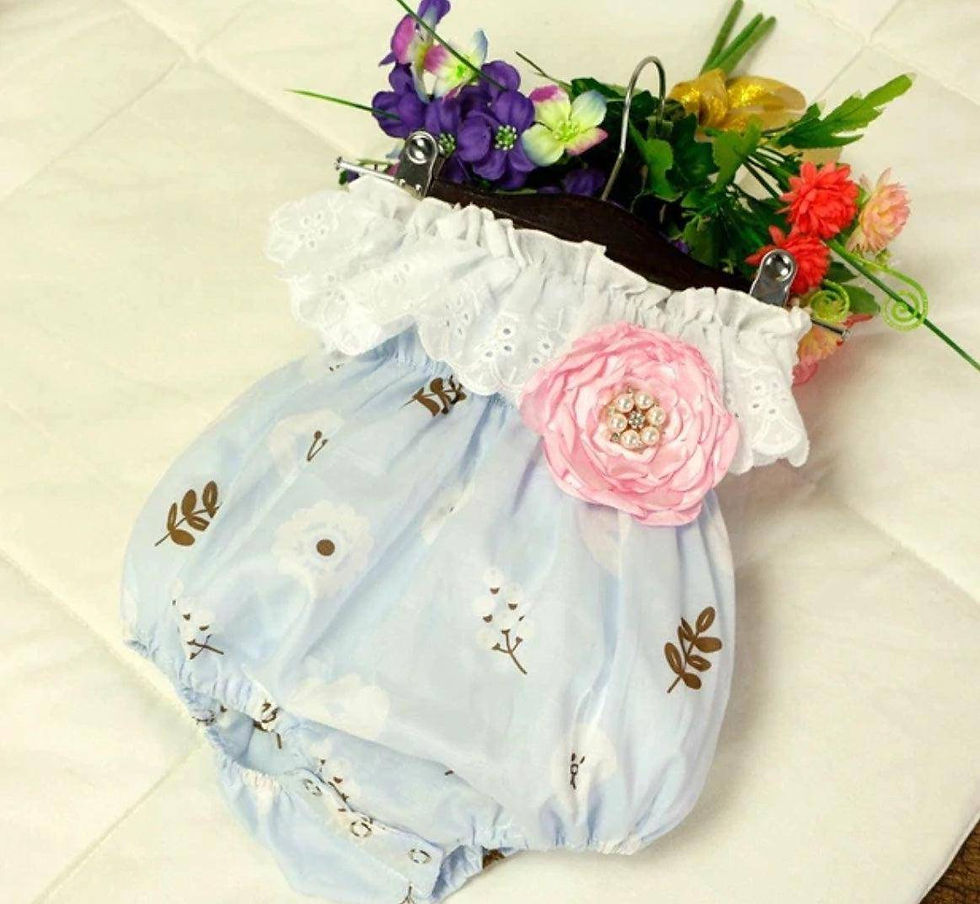 Thumbnail: Casual Baby Girls Flower Romper Jumpsuit