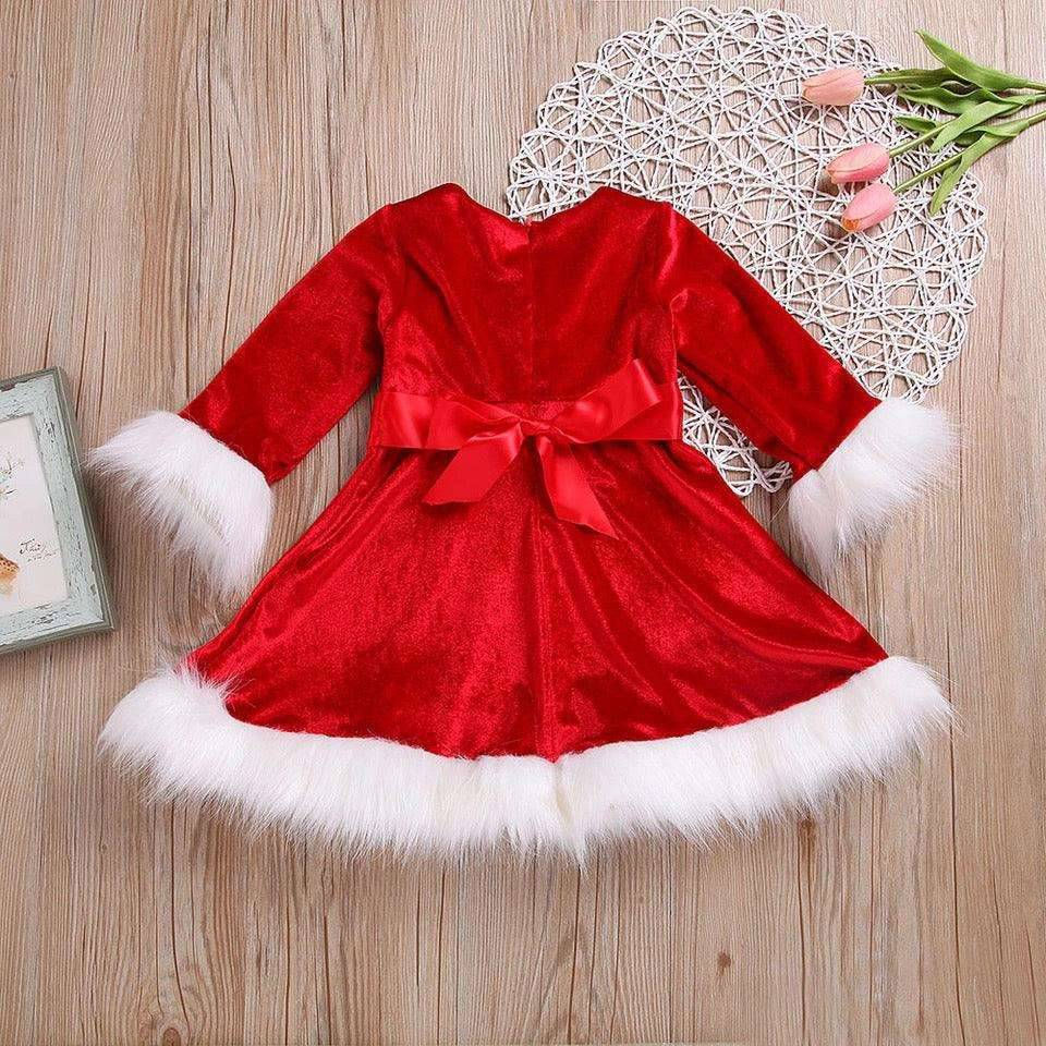 Thumbnail: Adorable Princess Red Christmas Flannel Dress