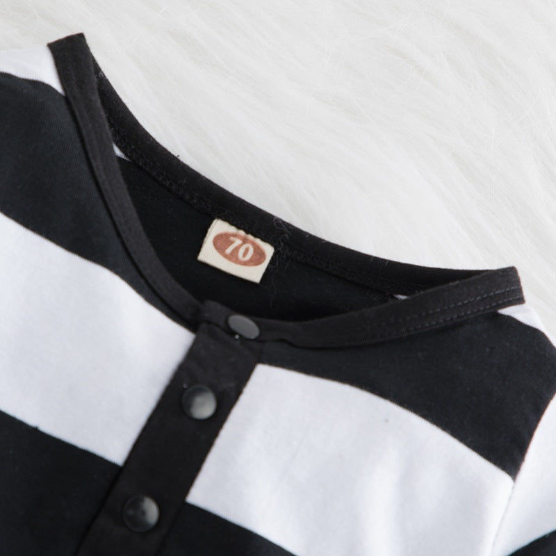 Thumbnail: Newborn Panda Striped Romper Clothes