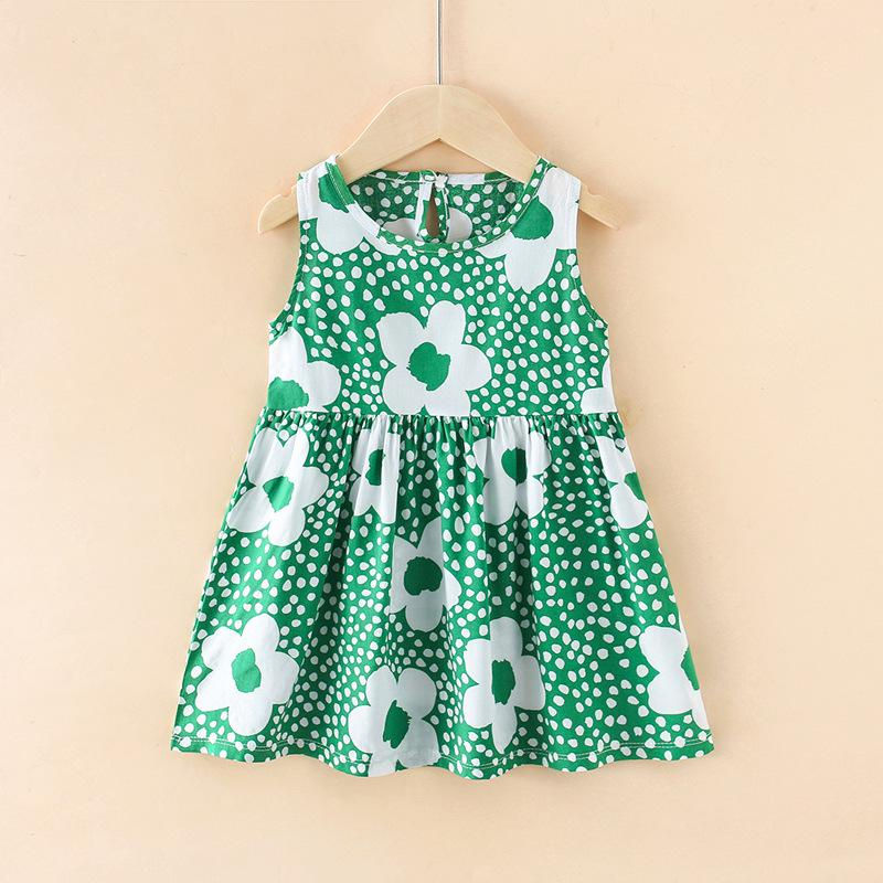 Thumbnail: Girls Tropical Animal Print Sleeveless Dress Summer Outfit