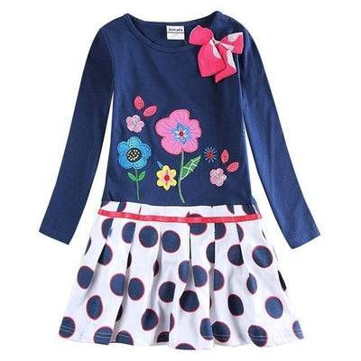 Thumbnail: Floral Long Sleeve Girls Novelty Dress