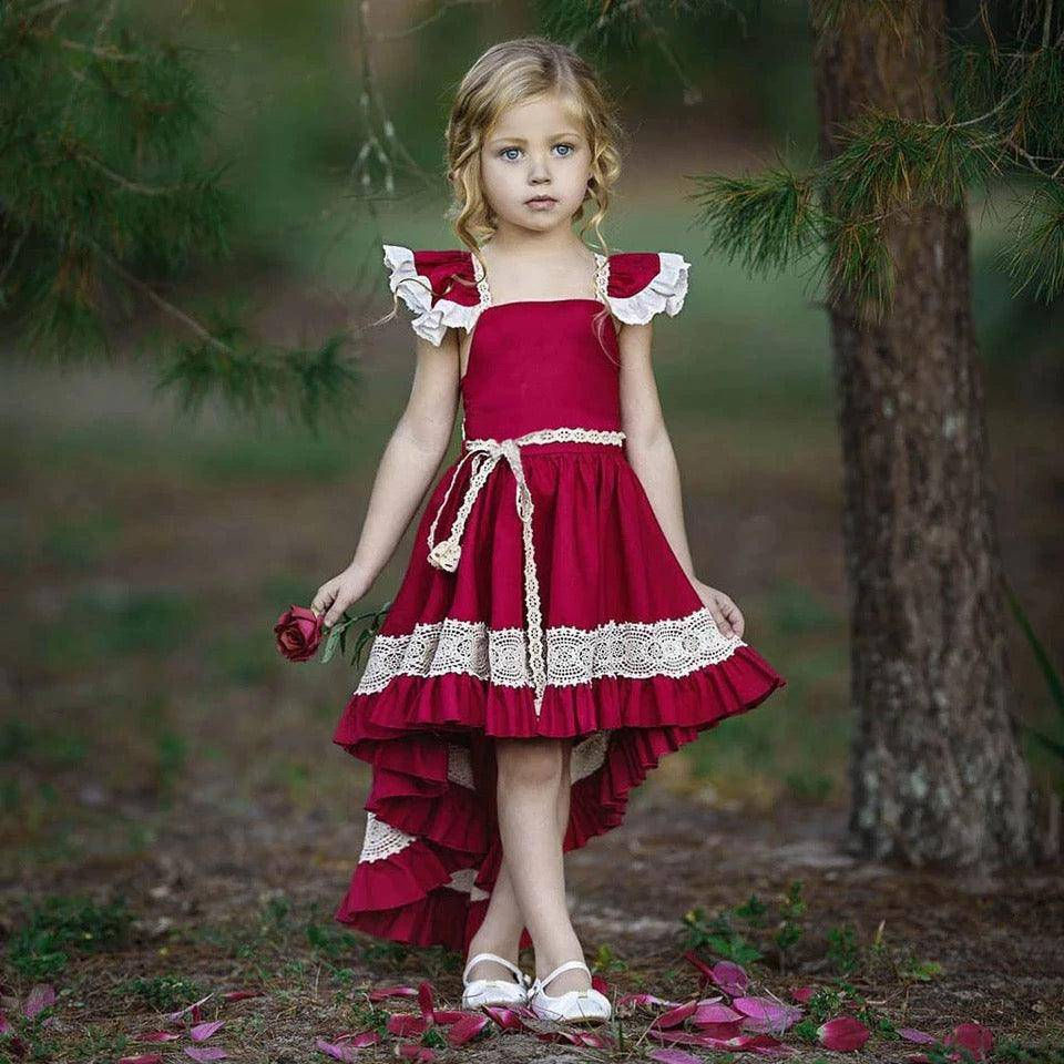 Thumbnail: Princess Girls Backless Lace Pageant Dress