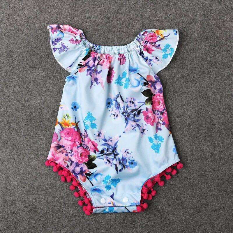 Baby Girl Flower Tassels Onesie Romper