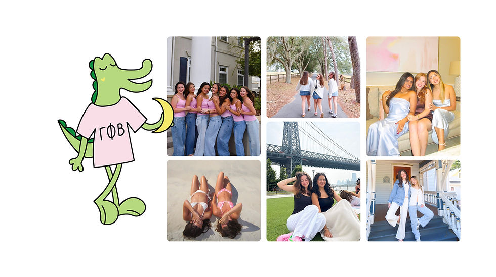 Collage of the women of Gamma Phi Beta.