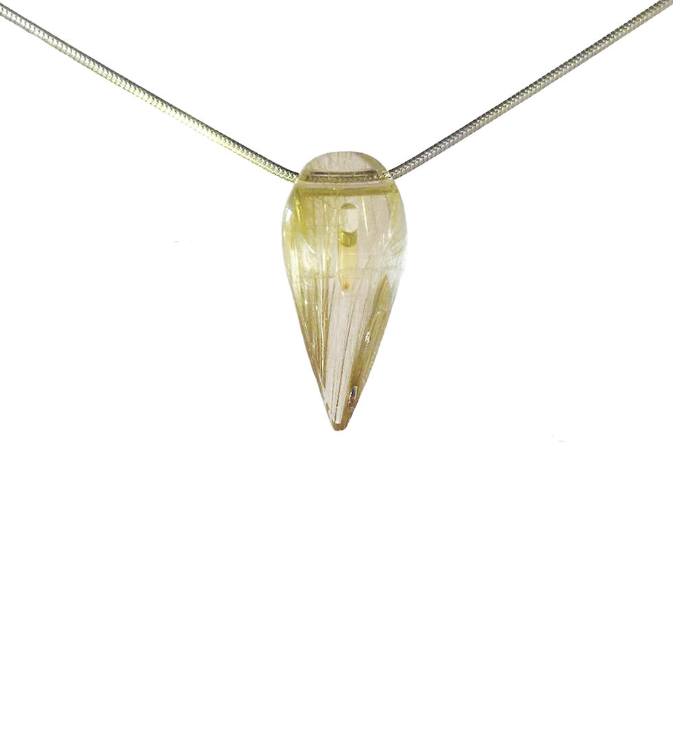 Golden Rutilated Quartz Pendule Pendant