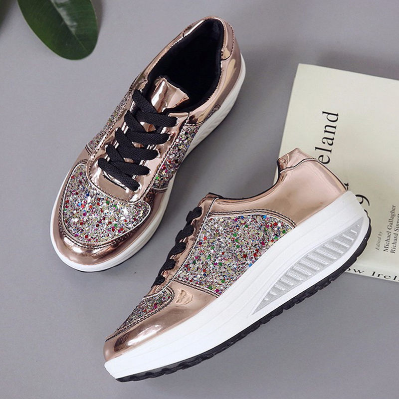 Miniatura: Bling Platform Sneakers for Women - Chunky Casual Shoes