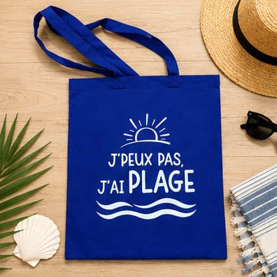 Miniature : Tote Bag "J'peux pas, j'ai plage"