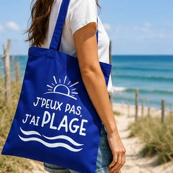 Miniature : Tote Bag "J'peux pas, j'ai plage"