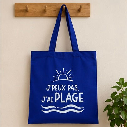 Tote Bag "J'peux pas, j'ai plage"