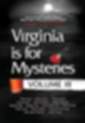 Virginia is For Mysteries, Vol 3. A gray scale cover of roaring waters and bright sun in a cloudy sky.