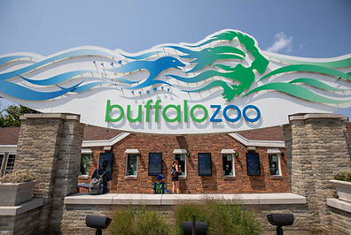 Outdoor ticket counter of the Buffalo Zoo.