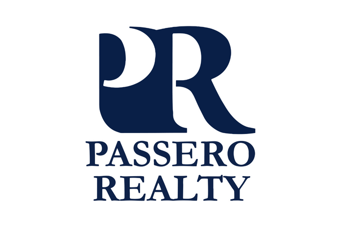 Navy blue "PR" Passero Realty updated logo