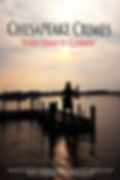 Chesapeake Crimes: They Had It Comin'. Cover of a silhouette of a woman holding a gun at the end of an L shaped pier at sunset.