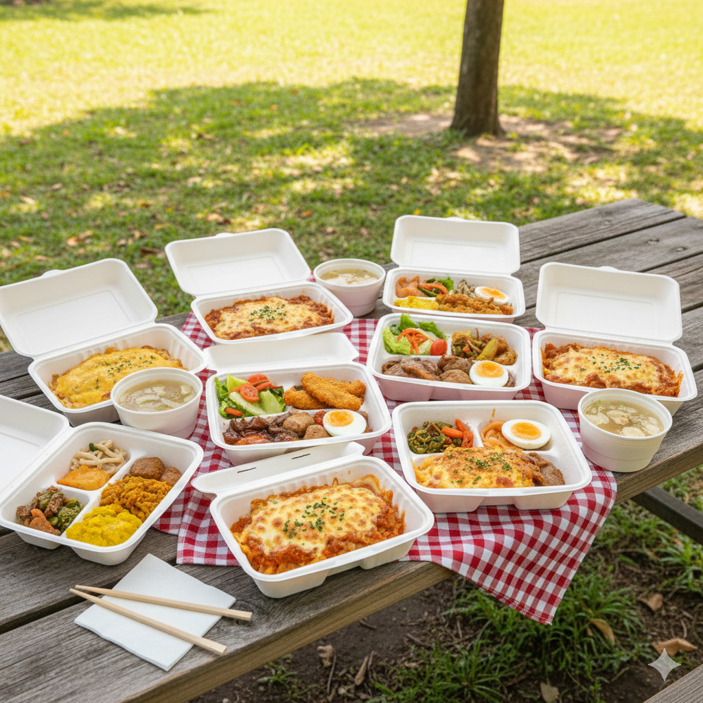 Arranged Food and Objects