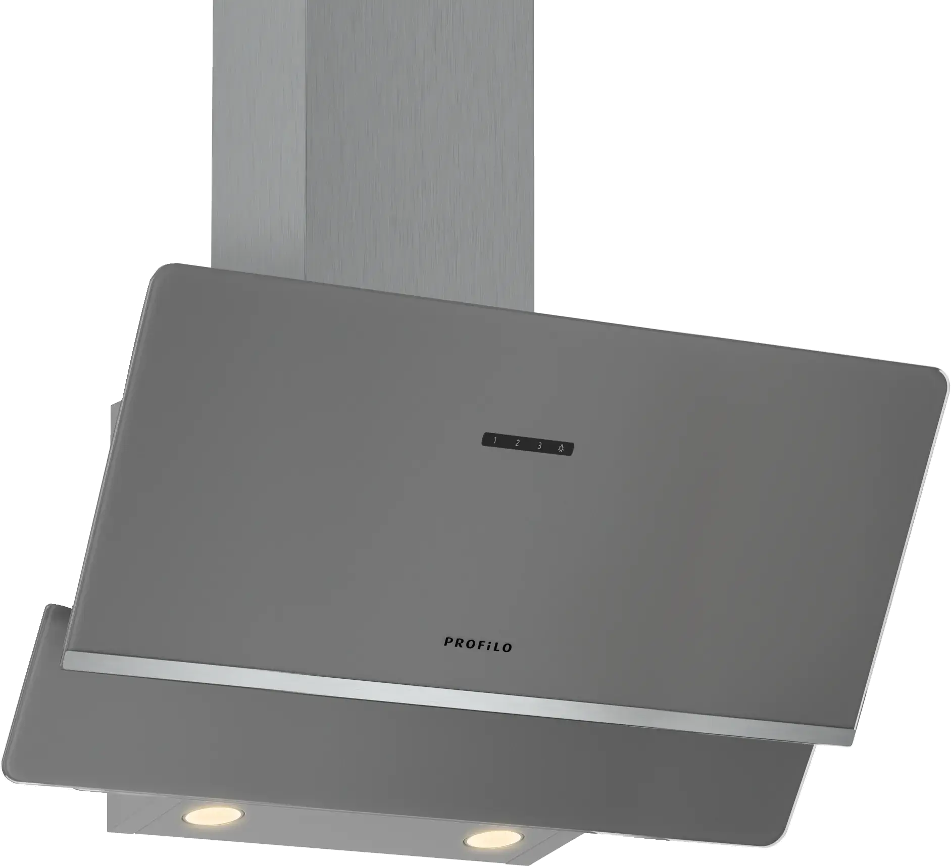 Duvar Tipi Davlumbaz 80 cm Platin gri cam yüzey, Platin gri