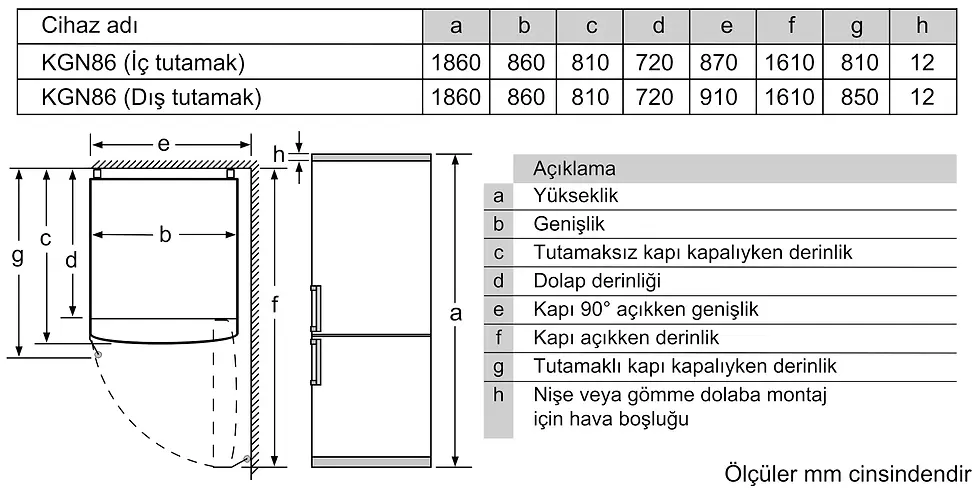 Küçük resim: Alttan Donduruculu Buzdolabı 186 x 86 cm Beyaz, Total No Frost