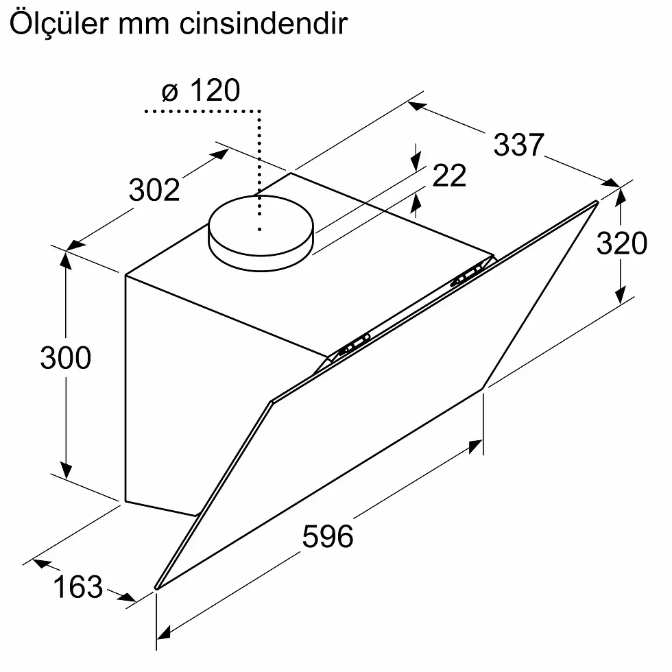 Küçük resim: Duvar Tipi Davlumbaz 60 cm Gri Cam, Gri