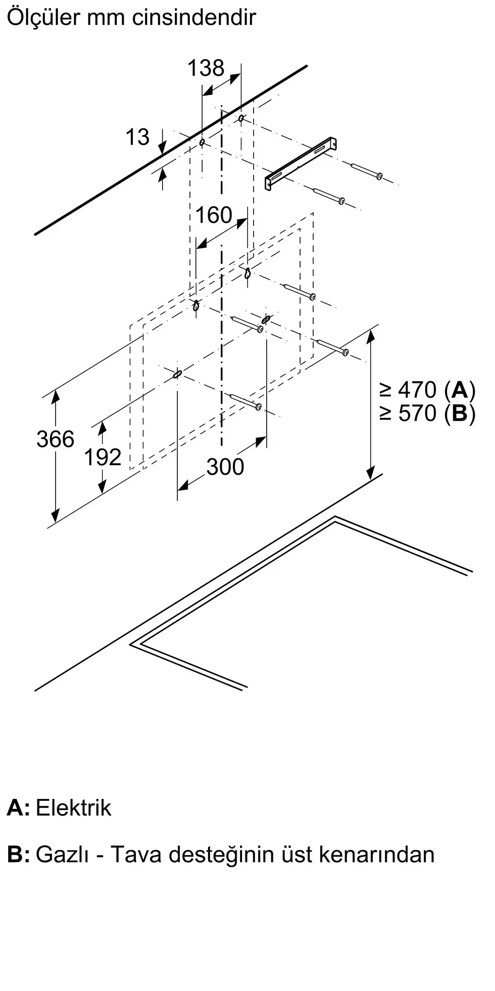 Küçük resim: Duvar Tipi Davlumbaz 60 cm Gri Cam, Gri