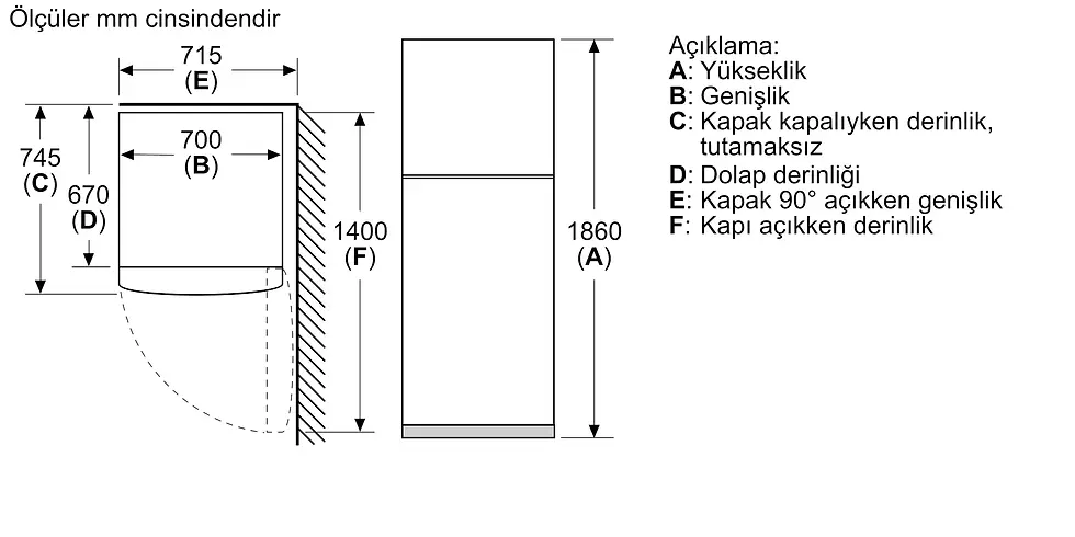 Küçük resim: Üstten Donduruculu Buzdolabı 186 x 70 cm Paslanmaz çelik, Total No Frost