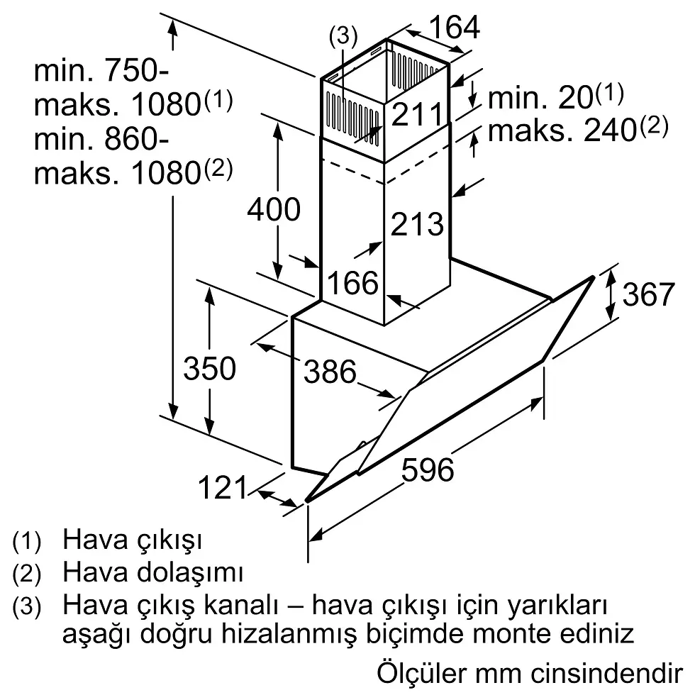 Küçük resim: Duvar Tipi Davlumbaz 60 cm Beyaz Cam Yüzey, Beyaz