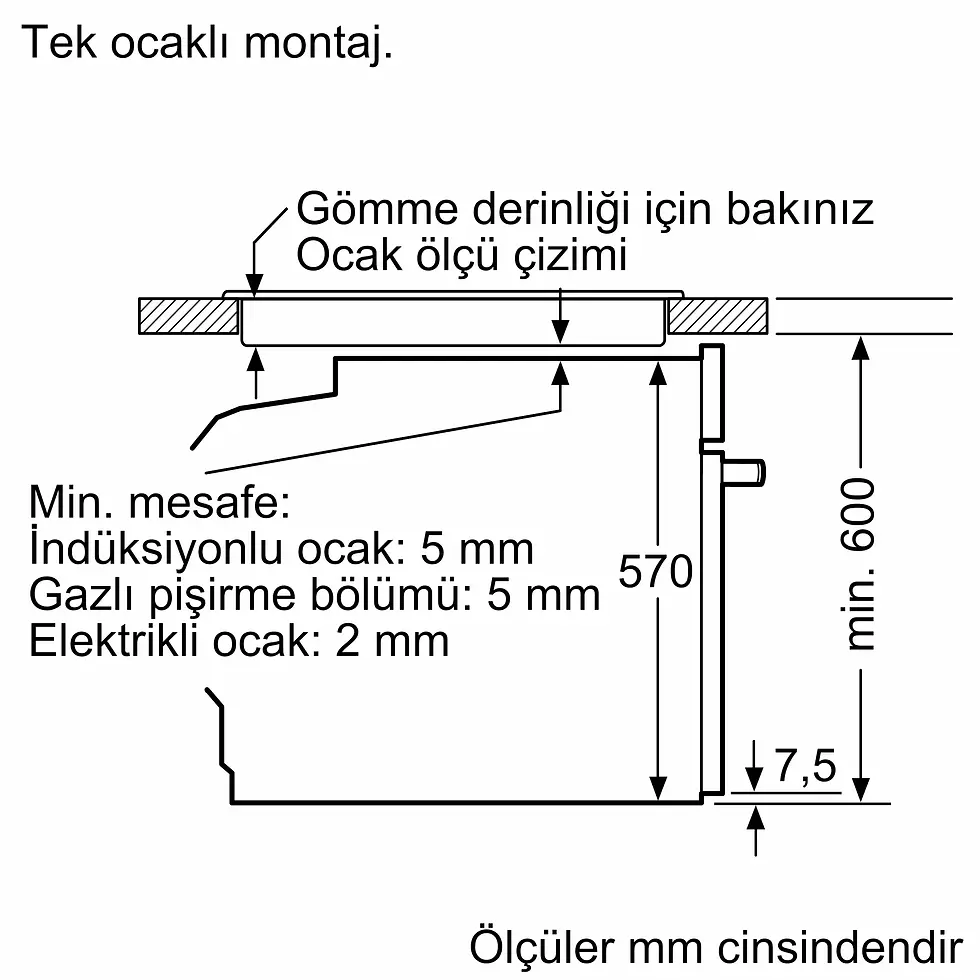 Küçük resim: Buhar Destekli Ankastre Fırın 60 x 60 cm Siyah
