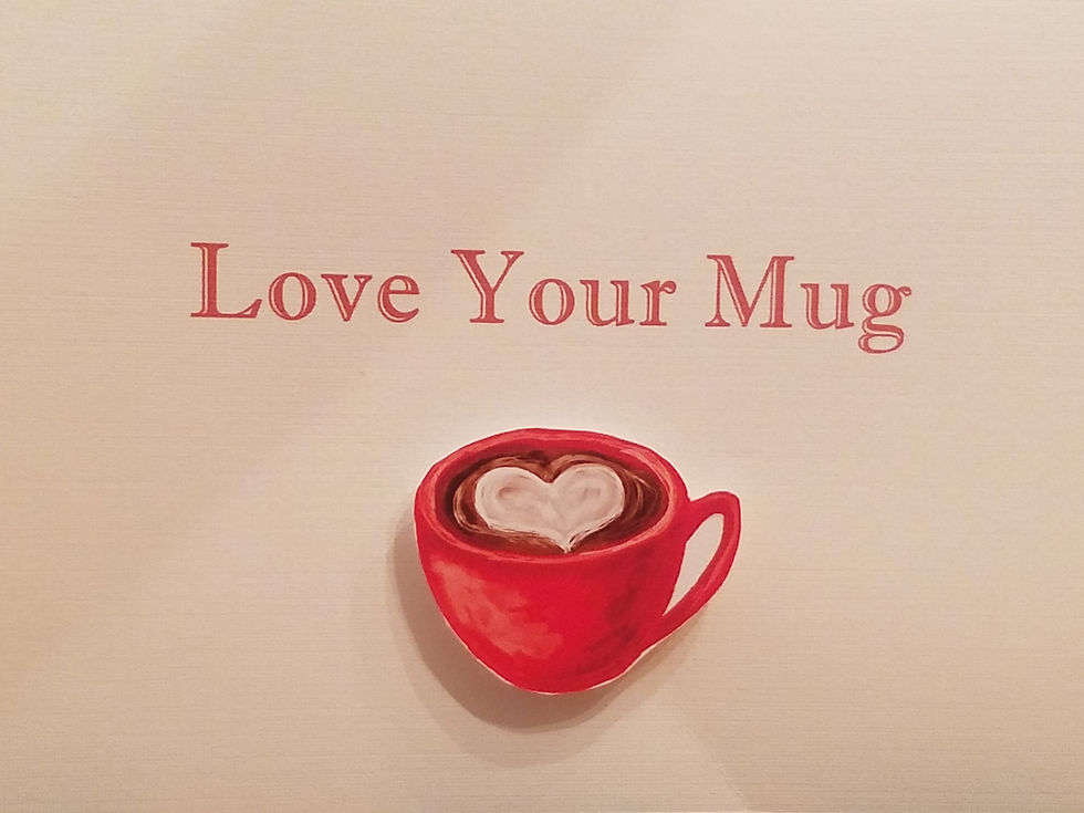 Love Your Mug Red with Heart 3D Pop Up Card