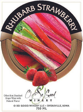 Rhubarb Strawberry - O So Good Winery - Dyersville, Iowa - 750 ml