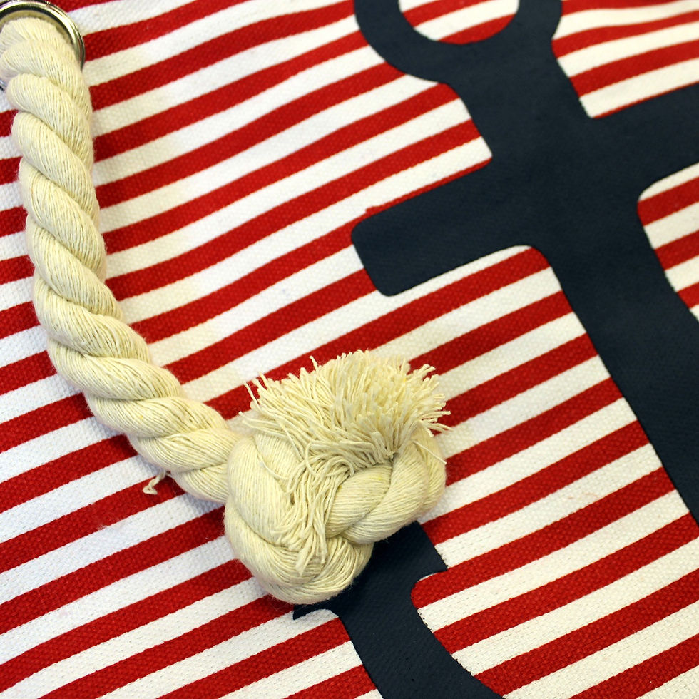 Thumbnail: Rope Handle Bag - Blue Anchor