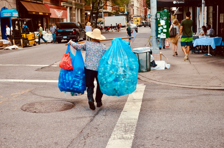Man Collecting Recyclables, © Lou Manso