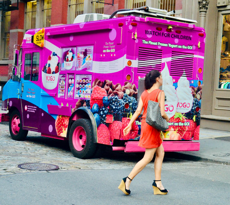 Woman and Ice Cream Truck, © Lou Manso