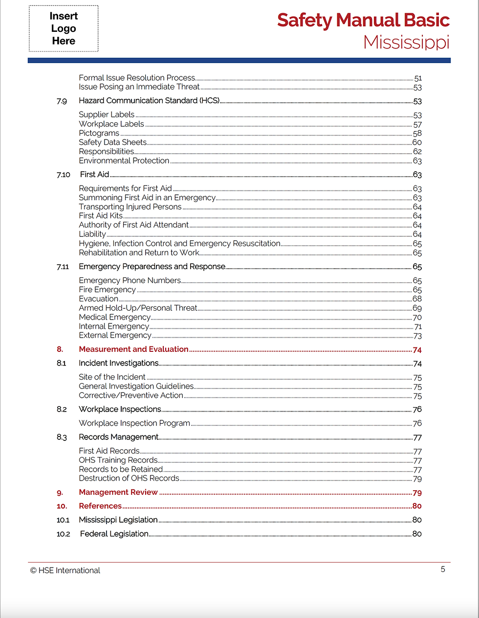 Miniature : Mississippi Safety Manual Basic Binder Pack