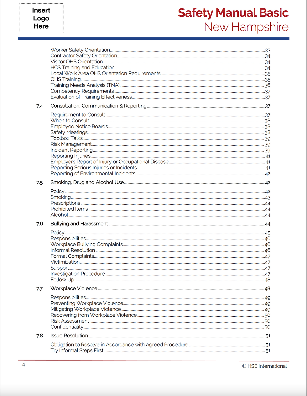 Miniature : New Hampshire Safety Manual Basic Binder Pack