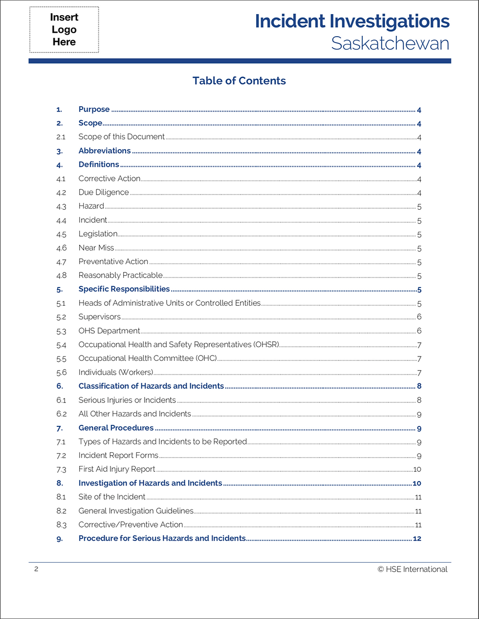 Miniature : Saskatchewan Incident Investigation Pack