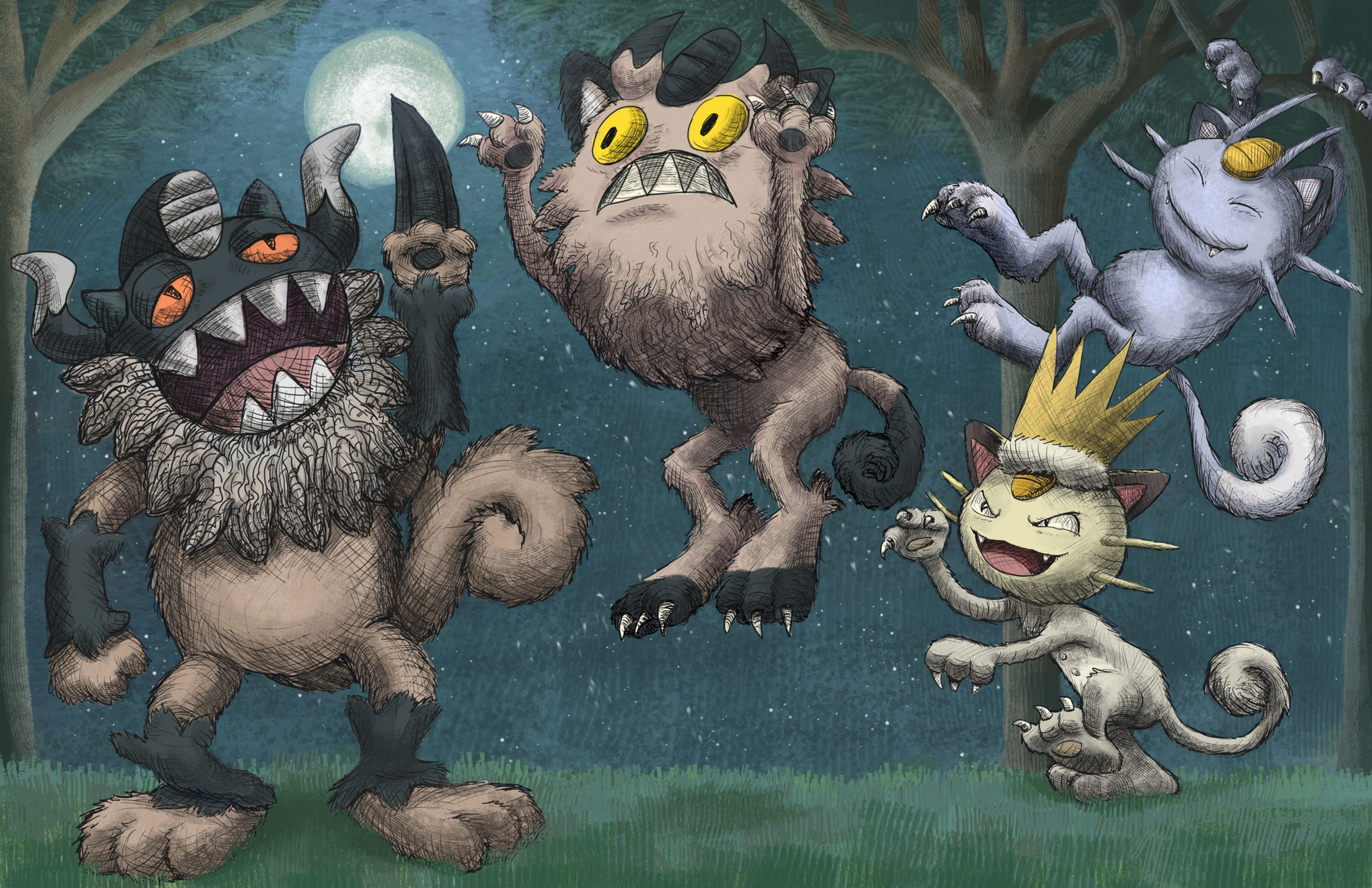 Where the Wild Meowths Are Art Print