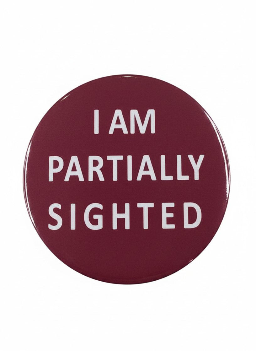 Thumbnail: I AM PARTIALLY SIGHTED, Magnetic Button