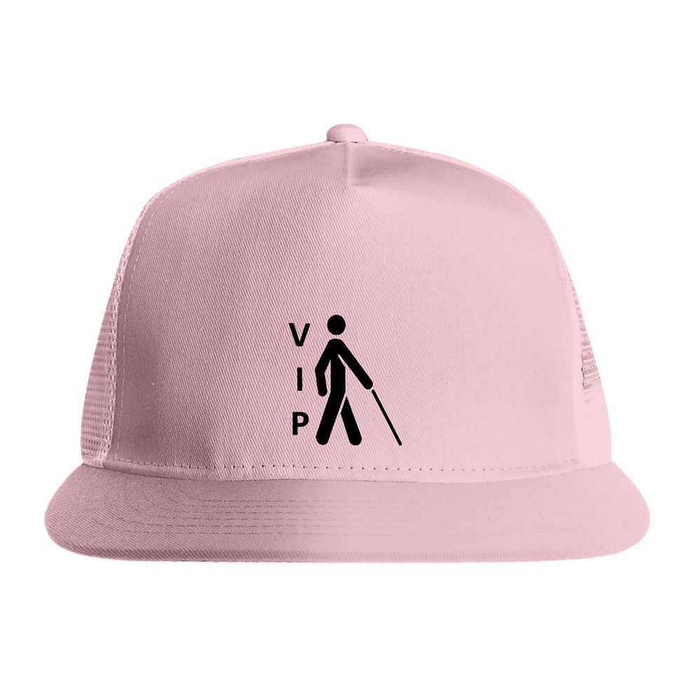 Thumbnail: Pink VIP 5 Panel Trucker Cap with Black Embroidery