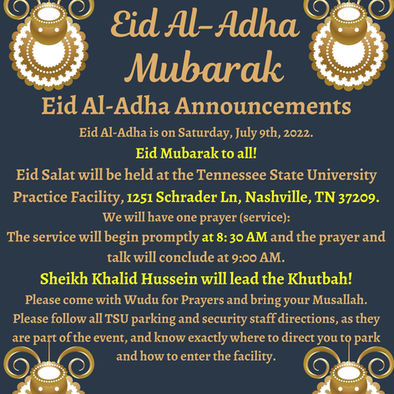 Eid ul-Adha Will Be On Saturday, July 9th