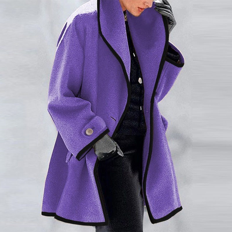 Thumbnail: 2021 Women Retro Single Button Solid Long Cardigan Jackets 