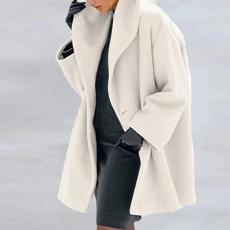 Thumbnail: 2021 Women Retro Single Button Solid Long Cardigan Jackets 
