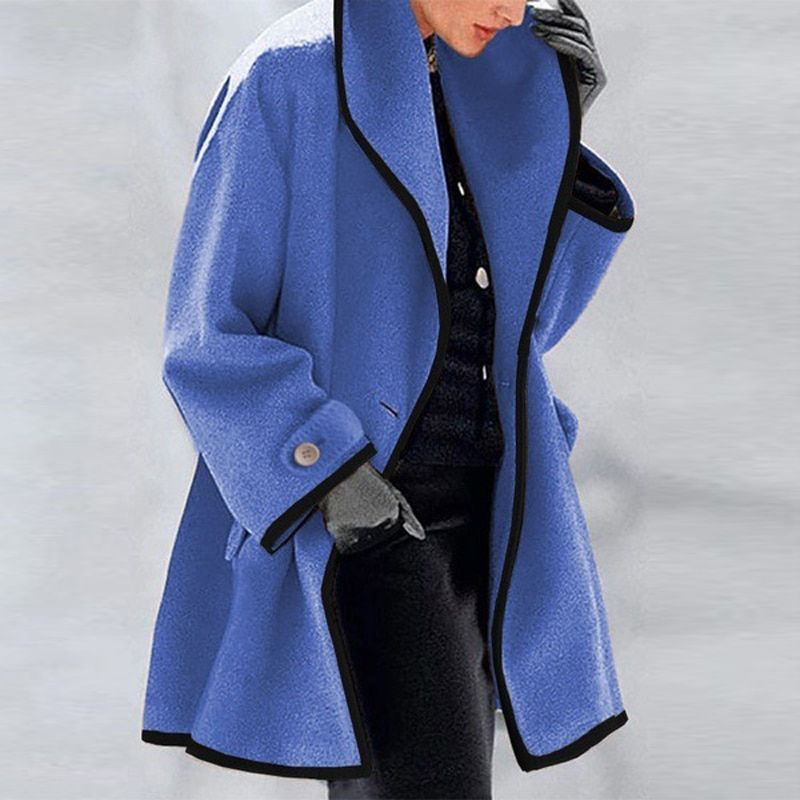 Thumbnail: 2021 Women Retro Single Button Solid Long Cardigan Jackets 