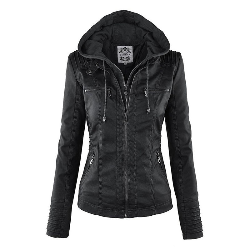 Thumbnail: Faux Leather Jacket Women 