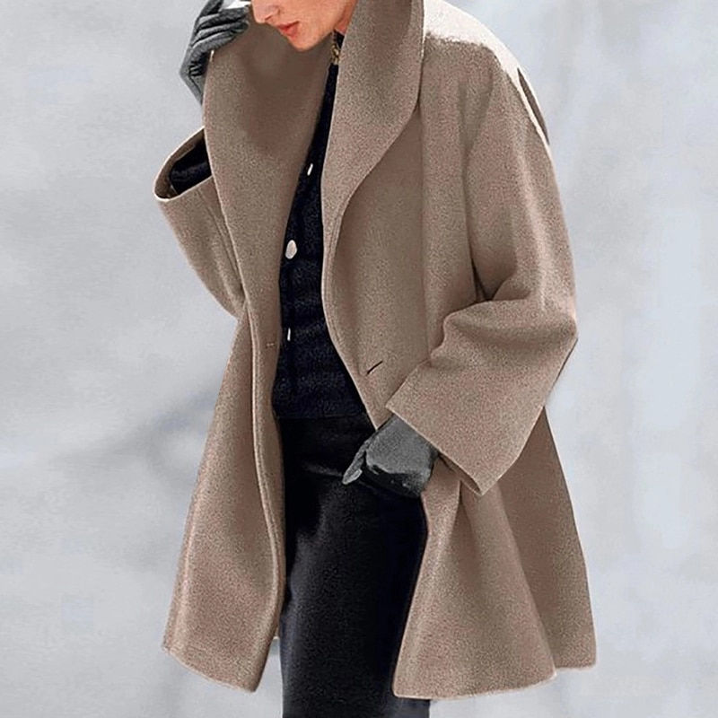 Thumbnail: 2021 Women Retro Single Button Solid Long Cardigan Jackets 