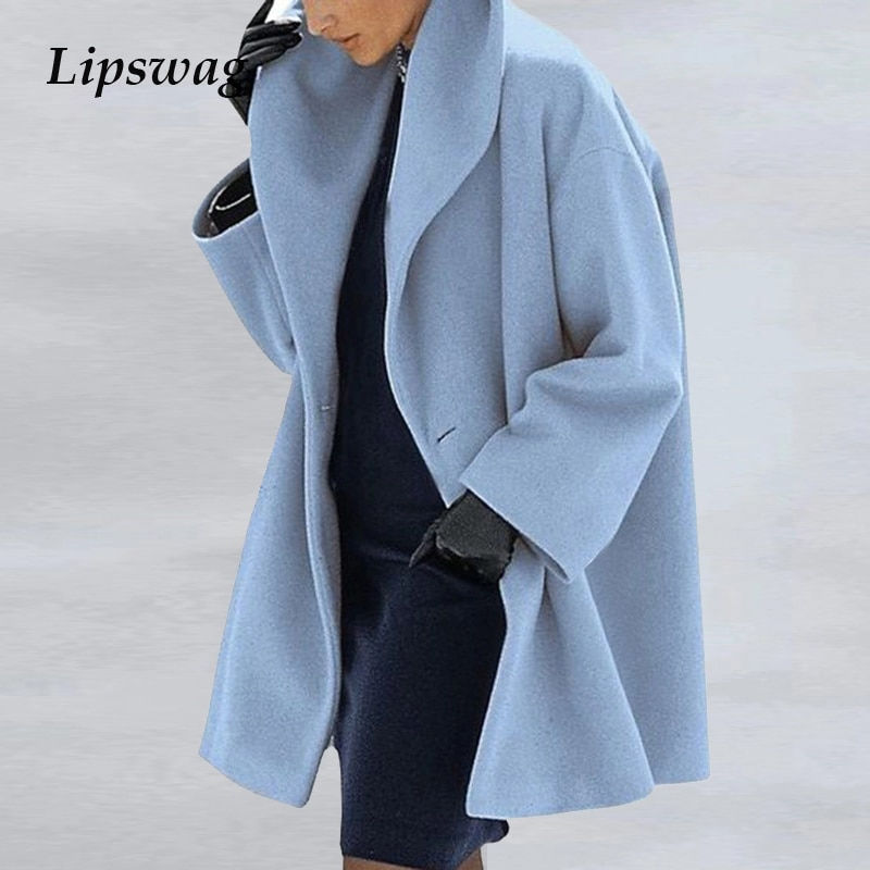 2021 Women Retro Single Button Solid Long Cardigan Jackets