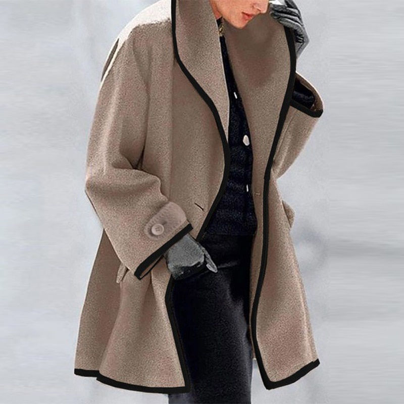 Thumbnail: 2021 Women Retro Single Button Solid Long Cardigan Jackets 