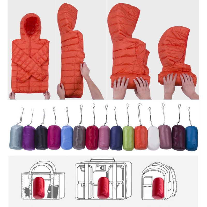 Thumbnail: Autumn Women Ultralight Thin Down Jacket 90% White Duck Down 