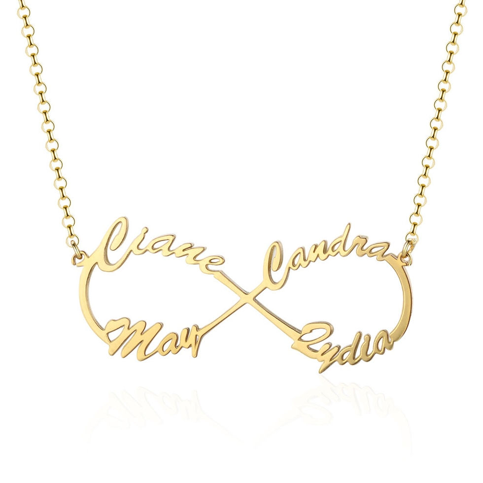 Thumbnail: JewelOra 925 Sterling Silver Personalized Infinity Name Necklaces for Women
