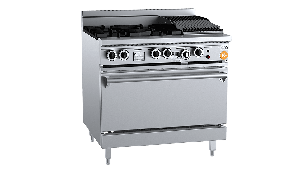 K+ Ovens – Oven with Four Open Burners & 300mm Char Broiler KOV-SB4-CBR3