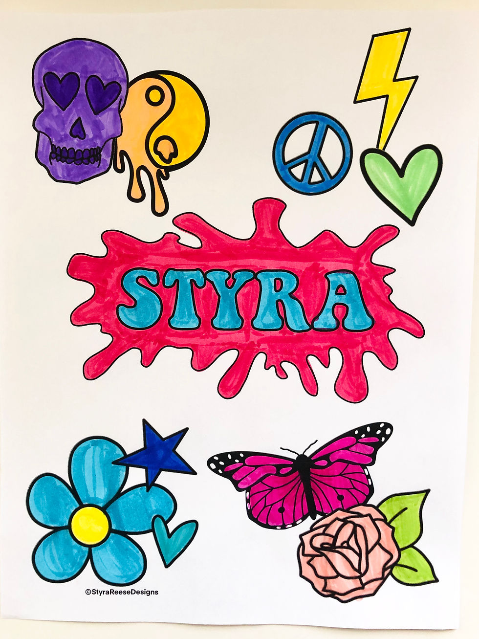 Thumbnail: personalized flower pop coloring sheet