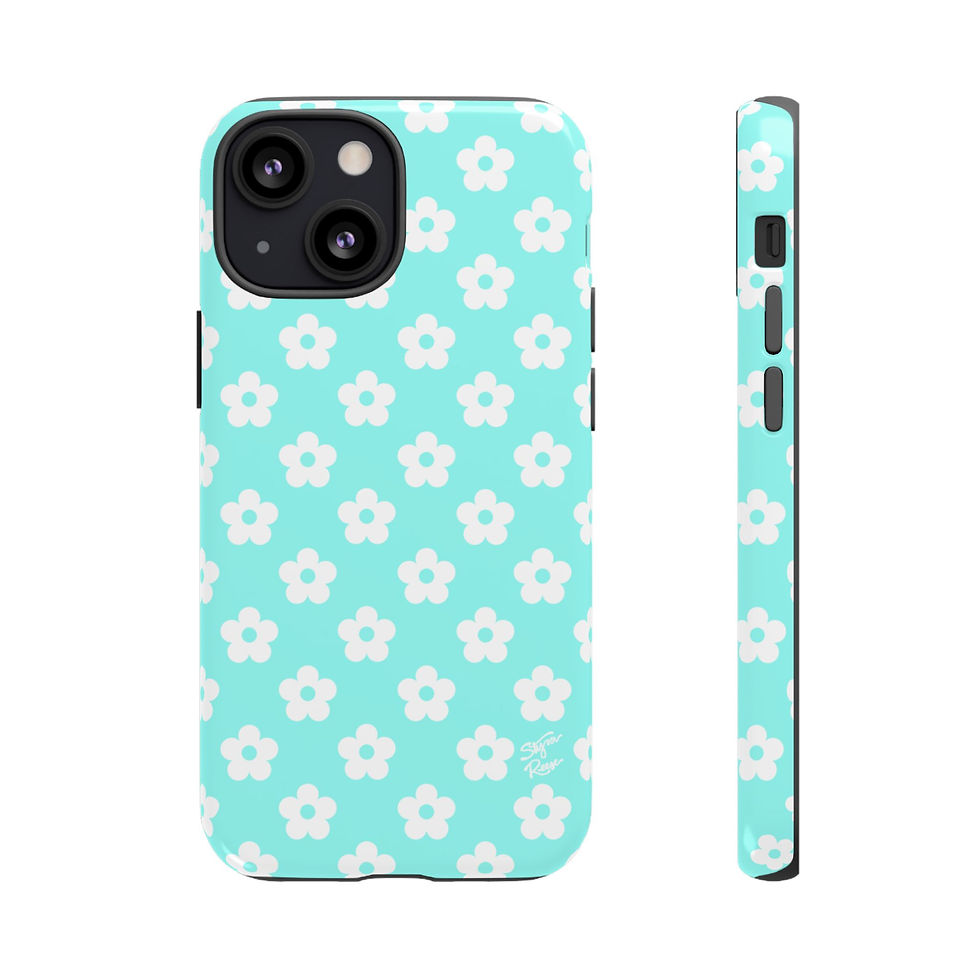 Thumbnail: Aquamarine Polka Flower Phone Case