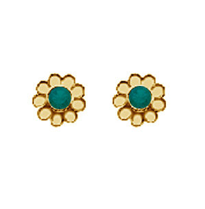 Thumbnail: Flower Stud Earrings Gold